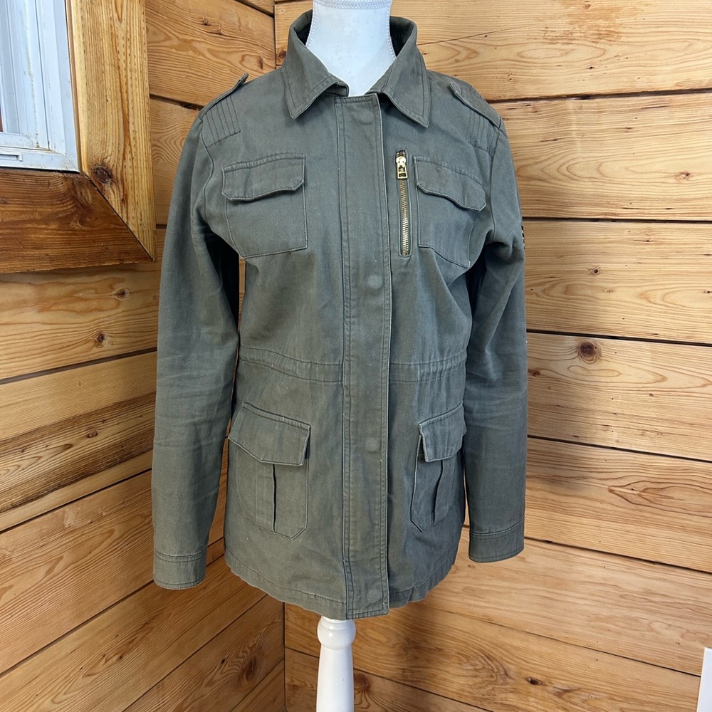 Vintage Olive Green Utility Army Jacket‎ Coat Women Size Medium Urb